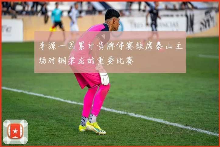 李源一因累计黄牌停赛缺席泰山主场对铜梁龙的重要比赛
